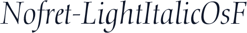 Nofret-LightItalicOsF