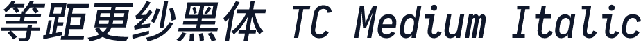 等距更纱黑体 TC Medium Italic