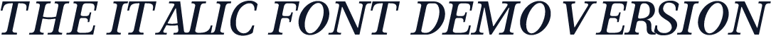 THE ITALIC FONT DEMO VERSION