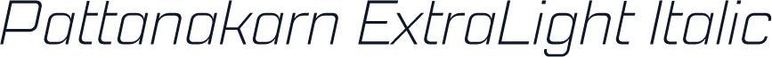 Pattanakarn ExtraLight Italic