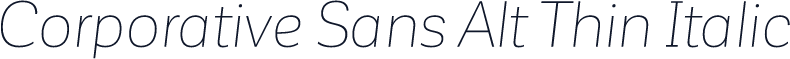 Corporative Sans Alt Thin Italic