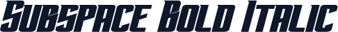 Subspace Bold Italic