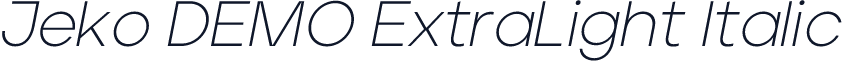 Jeko DEMO ExtraLight Italic