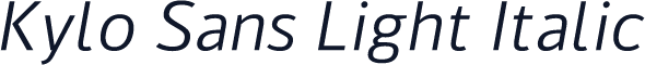 Kylo Sans Light Italic