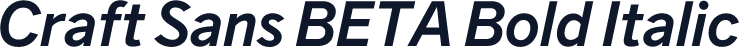 Craft Sans BETA Bold Italic