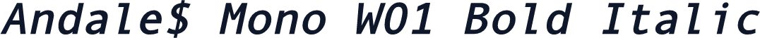 Andale$ Mono W01 Bold Italic