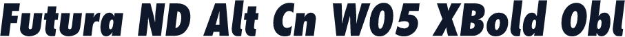Futura ND Alt Cn W05 XBold Obl