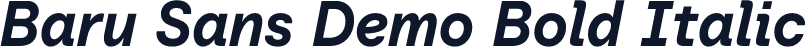 Baru Sans Demo Bold Italic