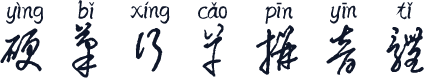 硬笔行草拼音体