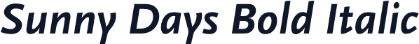 Sunny Days Bold Italic