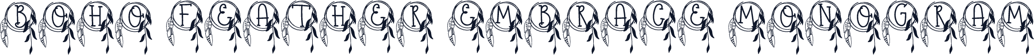 Boho Feather Embrace Monogram