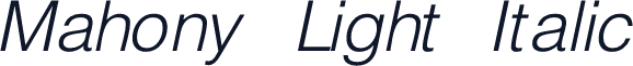 Mahony Light Italic