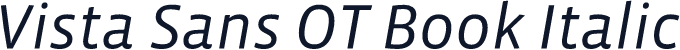 Vista Sans OT Book Italic