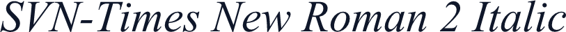 SVN-Times New Roman 2 Italic