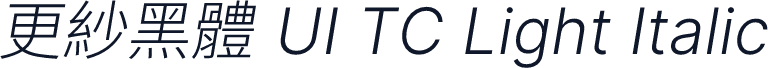 更紗黑體 UI TC Light Italic