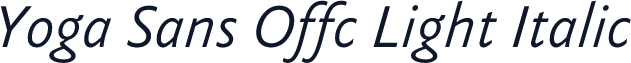 Yoga Sans Offc Light Italic
