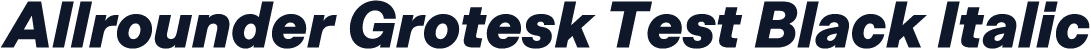 Allrounder Grotesk Test Black Italic