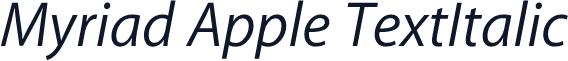 Myriad Apple TextItalic