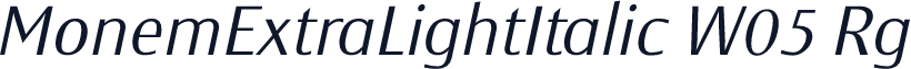 MonemExtraLightItalic W05 Rg