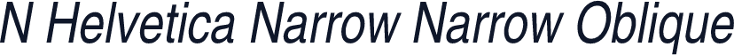 N Helvetica Narrow Narrow Oblique