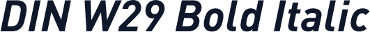 DIN W29 Bold Italic
