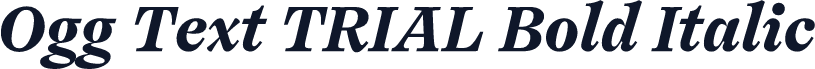 Ogg Text TRIAL Bold Italic