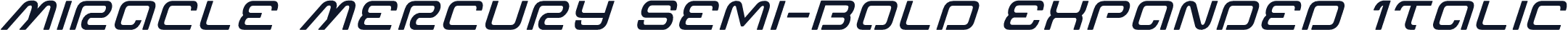 Miracle Mercury Semi-Bold Expanded Italic