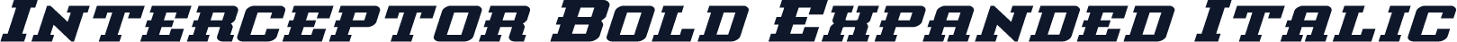 Interceptor Bold Expanded Italic