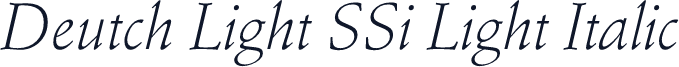 Deutch Light SSi Light Italic