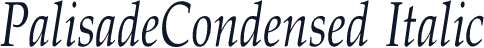 PalisadeCondensed Italic