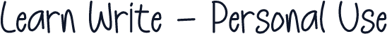 Learn Write - Personal Use