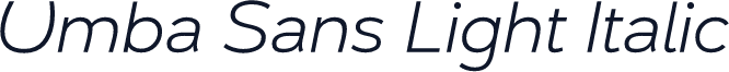 Umba Sans Light Italic
