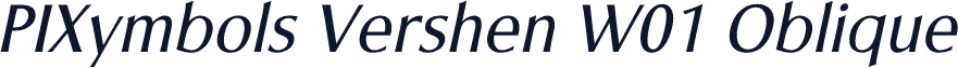 PIXymbols Vershen W01 Oblique