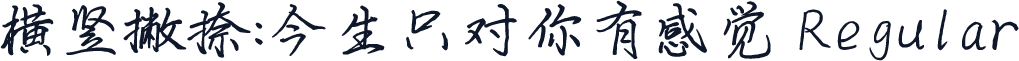 横竖撇捺：今生只对你有感觉 Regular