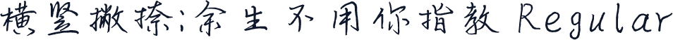 横竖撇捺：余生不用你指教 Regular