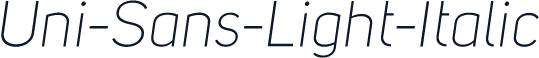 Uni-Sans-Light-Italic