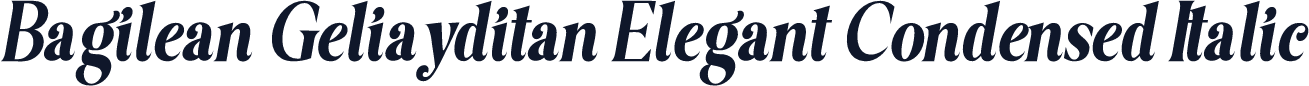 Bagilean Geliayditan Elegant Condensed Italic