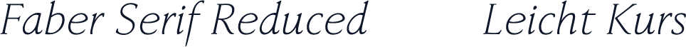 Faber Serif Reduced 46 Leicht Kurs