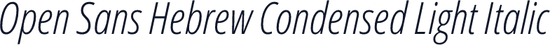 Open Sans Hebrew Condensed Light Italic