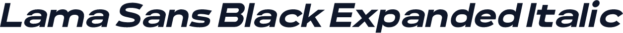 Lama Sans Black Expanded Italic