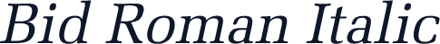Bid Roman Italic