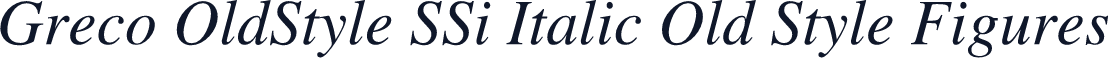 Greco OldStyle SSi Italic Old Style Figures