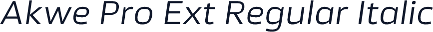 Akwe Pro Ext Regular Italic