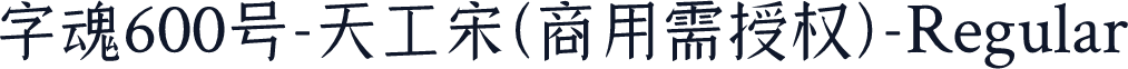 字魂600号-天工宋(商用需授权)-Regular