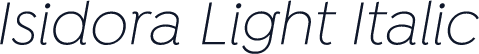 Isidora Light Italic