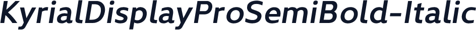 KyrialDisplayProSemiBold-Italic
