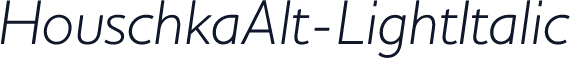 HouschkaAlt-LightItalic