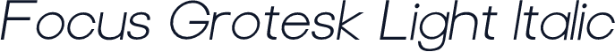 Focus Grotesk Light Italic