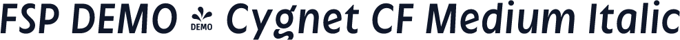 FSP DEMO - Cygnet CF Medium Italic