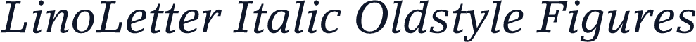 LinoLetter Italic Oldstyle Figures